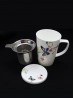 Porcelain Butterfly Mug W/ Lid & Infuser With Gift Box